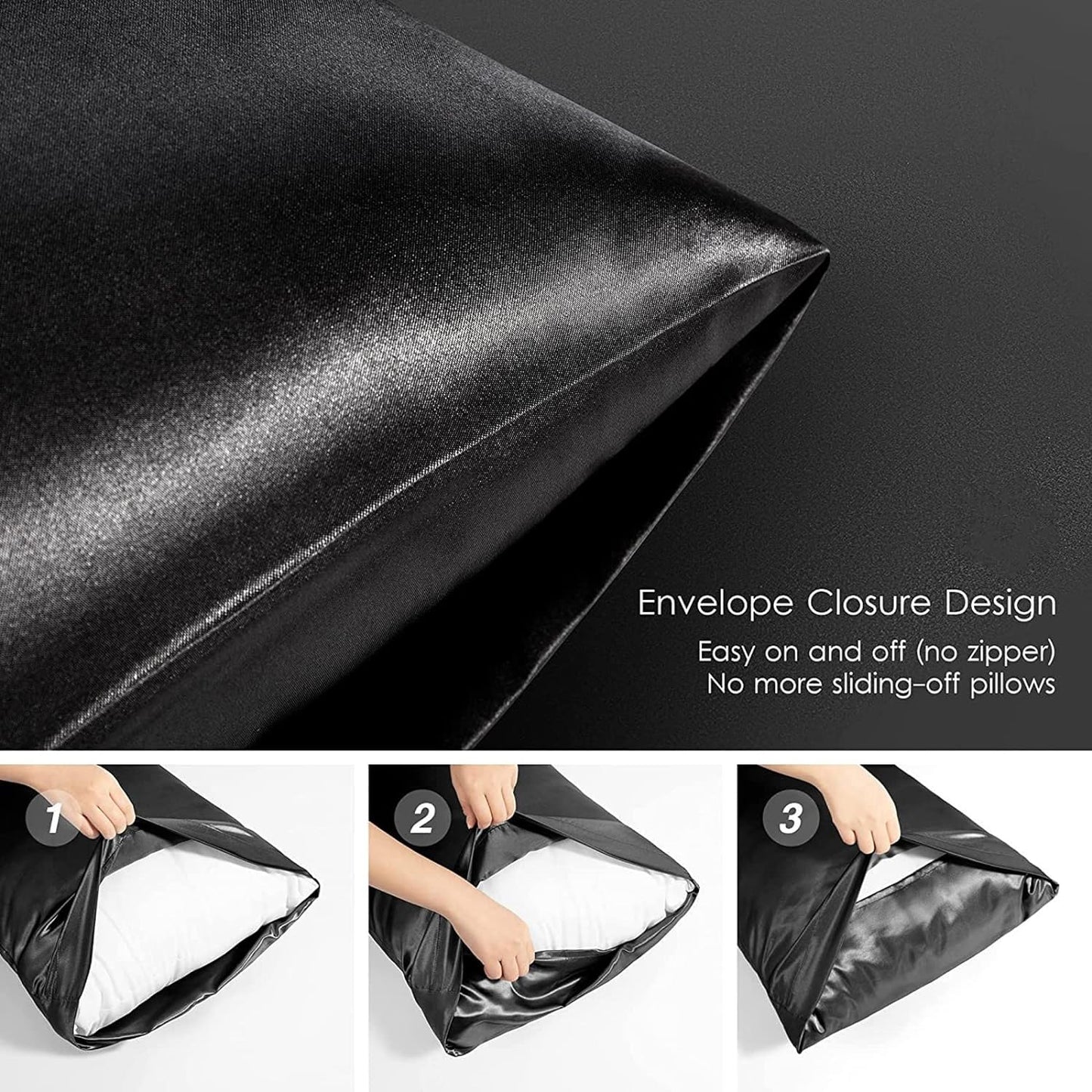 Satin Pillowcase, Set-2 Satin Pillowcases, 1 Eye Mask, 1 Scrunchie-Luxury Sleep Set