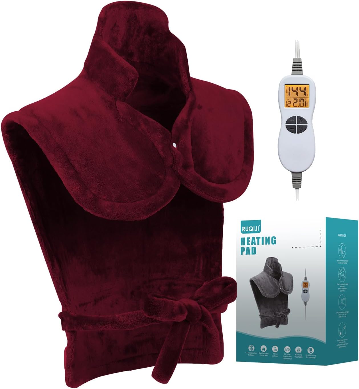 26" X 35" Neck&Shoulder&Back Heating Pad with Fast-Heating Technology, Pain Relief for Back/Neck/Shoulders/Menstrual Pain, Christmas Gifts