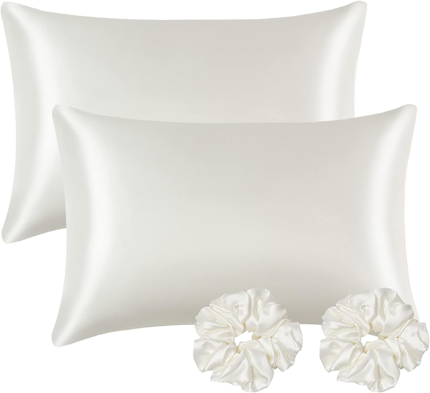 Satin Pillowcase, Set-2 Satin Pillowcases, 1 Eye Mask, 1 Scrunchie-Luxury Sleep Set