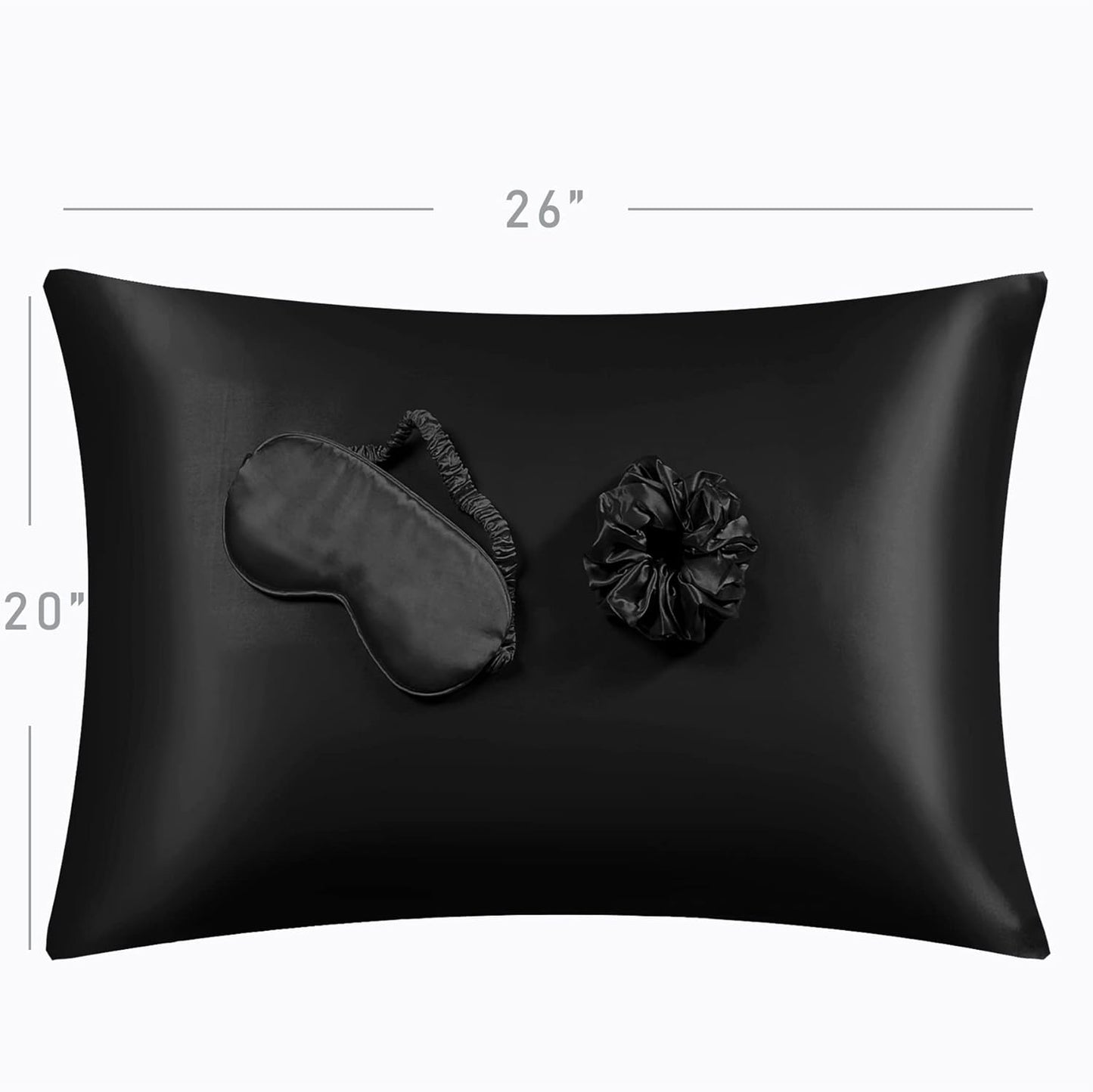 Satin Pillowcase, Set-2 Satin Pillowcases, 1 Eye Mask, 1 Scrunchie-Luxury Sleep Set