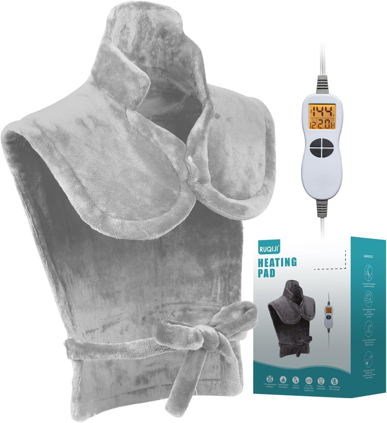 26" X 35" Neck&Shoulder&Back Heating Pad with Fast-Heating Technology, Pain Relief for Back/Neck/Shoulders/Menstrual Pain, Christmas Gifts