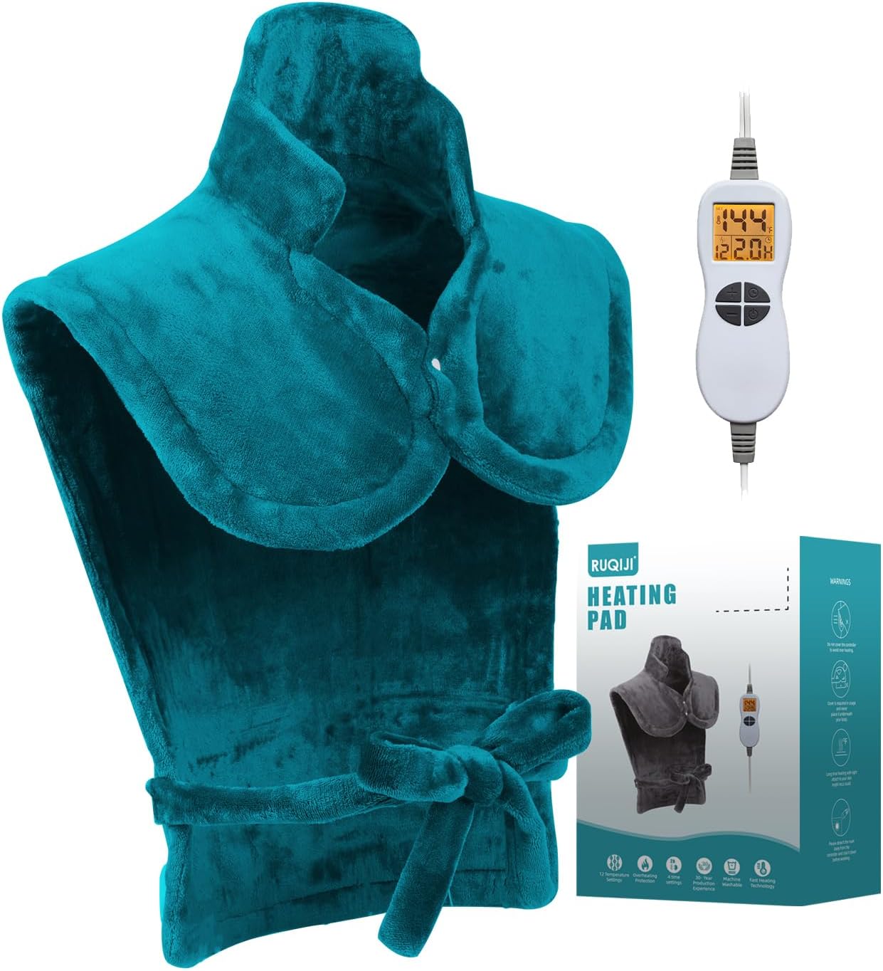 26" X 35" Neck&Shoulder&Back Heating Pad with Fast-Heating Technology, Pain Relief for Back/Neck/Shoulders/Menstrual Pain, Christmas Gifts