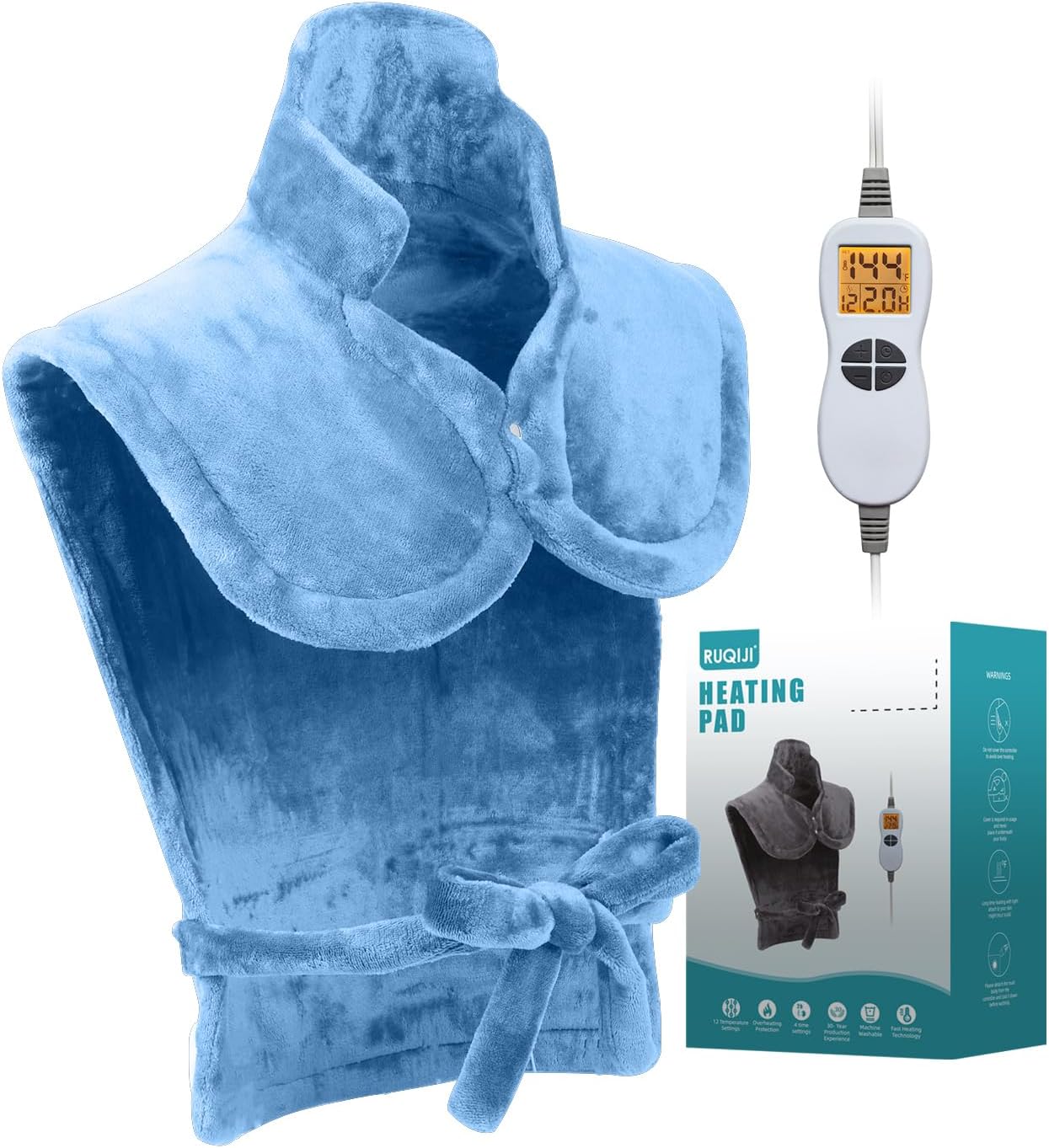 26" X 35" Neck&Shoulder&Back Heating Pad with Fast-Heating Technology, Pain Relief for Back/Neck/Shoulders/Menstrual Pain, Christmas Gifts