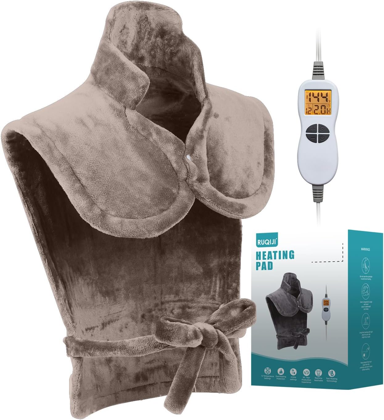 26" X 35" Neck&Shoulder&Back Heating Pad with Fast-Heating Technology, Pain Relief for Back/Neck/Shoulders/Menstrual Pain, Christmas Gifts