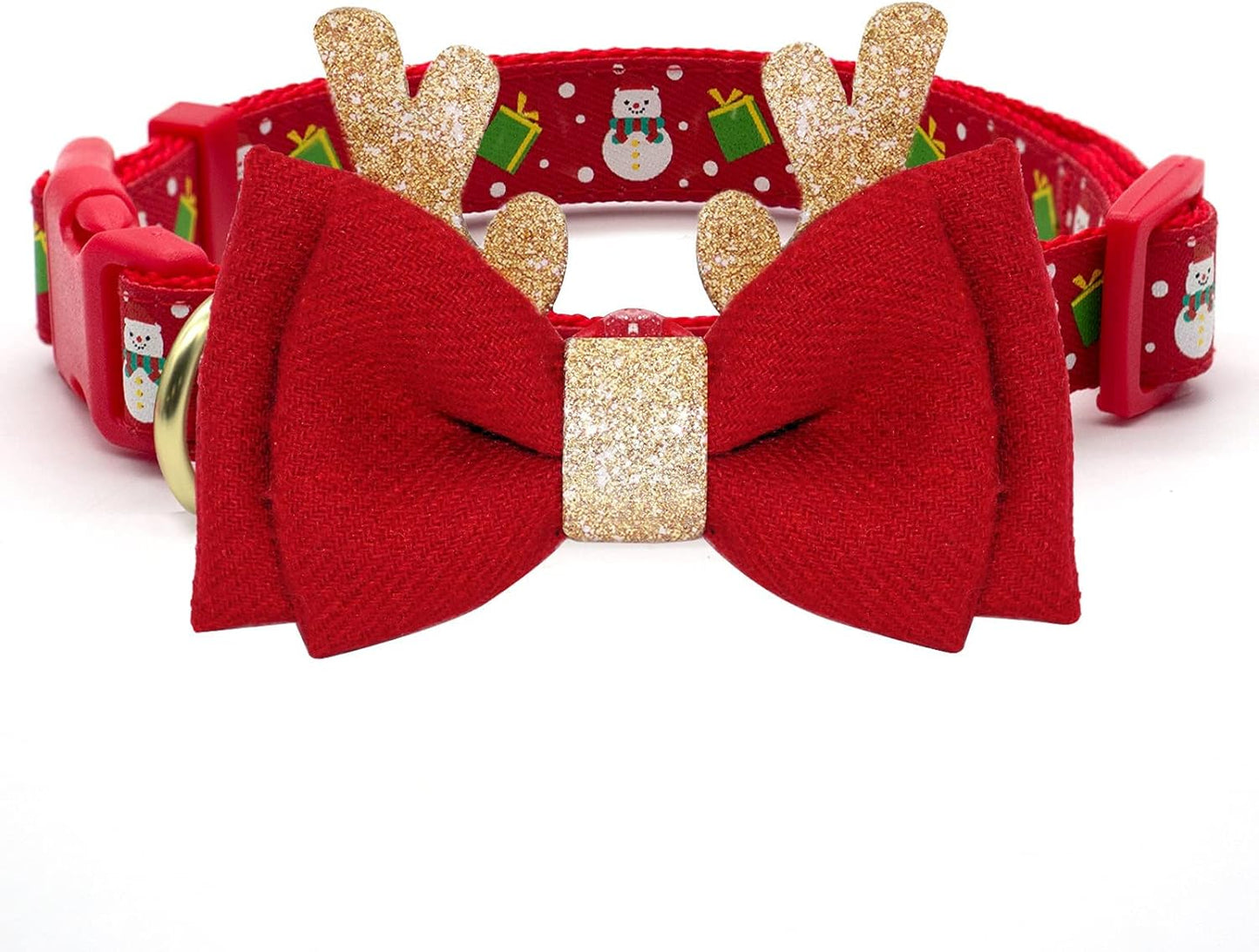 Christmas Dog Collar Adjustable Xmas Dog Collar and Bowtie