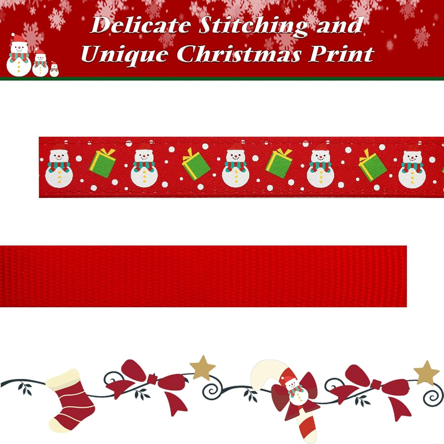 Christmas Dog Collar Adjustable Xmas Dog Collar and Bowtie