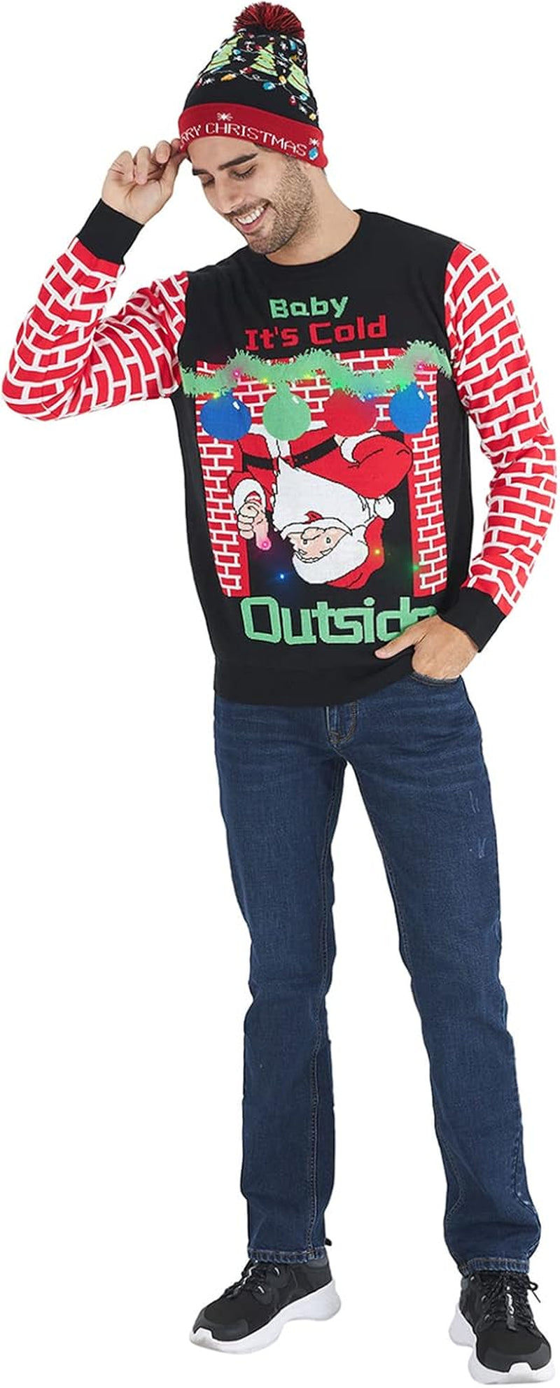 Unisex Light up Knitted Ugly Christmas Sweater