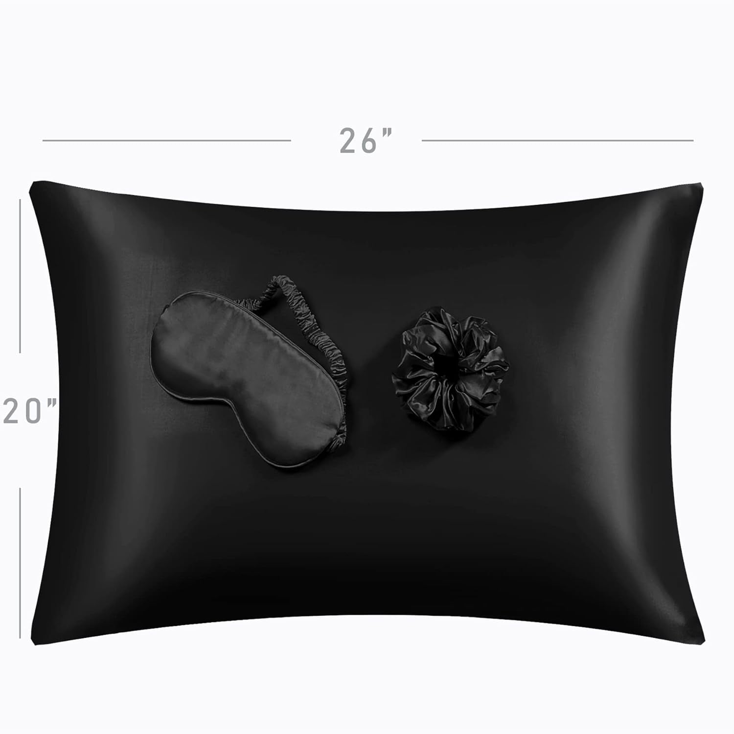 Satin Pillowcase, Set-2 Satin Pillowcases, 1 Eye Mask, 1 Scrunchie-Luxury Sleep Set