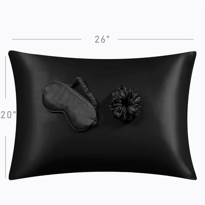 Satin Pillowcase, Set-2 Satin Pillowcases, 1 Eye Mask, 1 Scrunchie-Luxury Sleep Set