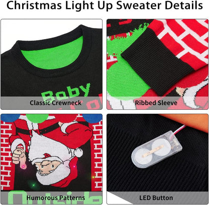 Unisex Light up Knitted Ugly Christmas Sweater