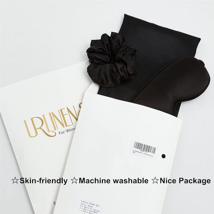 Satin Pillowcase, Set-2 Satin Pillowcases, 1 Eye Mask, 1 Scrunchie-Luxury Sleep Set