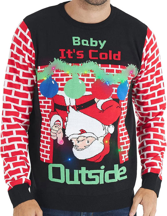 Unisex Light up Knitted Ugly Christmas Sweater