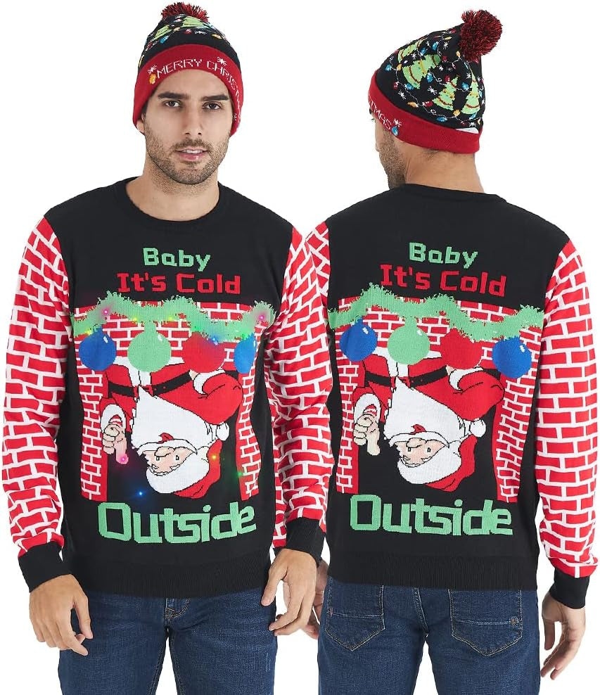 Unisex Light up Knitted Ugly Christmas Sweater